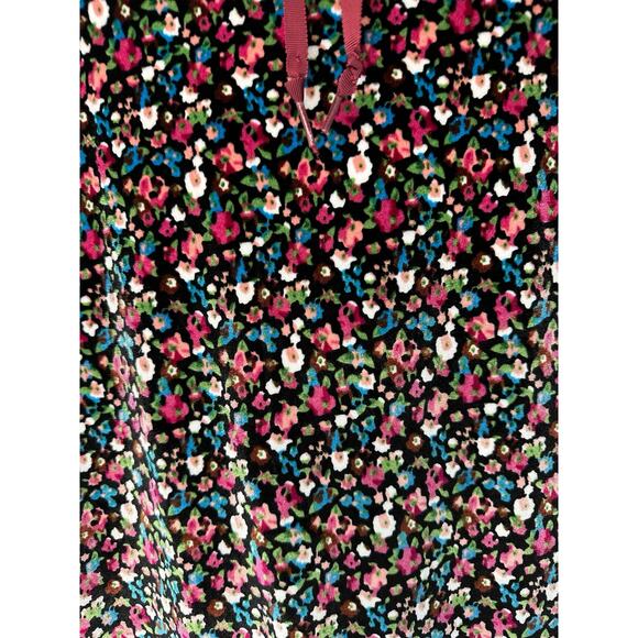 Betabrand Black Dark Floral Velvet Tunic Pullover Sweatshirt Hoodie Size Small - Picture 5 of 11